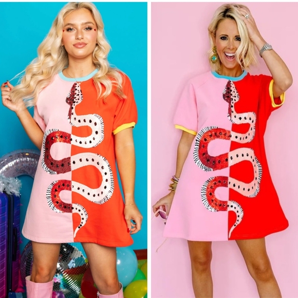 QUEEN OF SPARKLES Dresses & Skirts - NWT|Queen of Sparkles Colorblock Sequin Snake Dress, XS